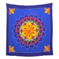 Mandala Wandkleed Vierkant Mandala Blauw (110 x 100 cm) - thumbnail