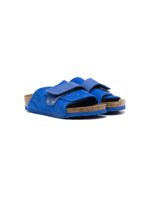 Birkenstock Kids sandales en cuir à attache scratch - Marron - thumbnail