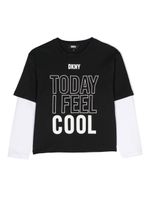 Dkny Kids t-shirt en coton à slogan imprimé - Noir