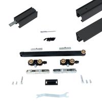 Xperta set 6m rail - Zwart - vloerplint - Dubbele deur - Dubbel soft - inbouw auto fix - thumbnail