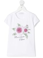 Monnalisa t-shirt à fleurs - Blanc