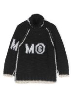 MM6 Maison Margiela Kids pull en maille métallisée à col roulé - Noir - thumbnail