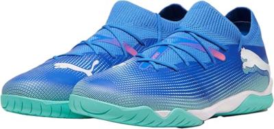 PUMA Unisex Future 7 Match It voetbalschoen, Bluemazing PUMA Witte Elektrische Pepermunt, 43 EU