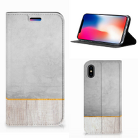 Apple iPhone X | Xs Book Wallet Case Wood Concrete