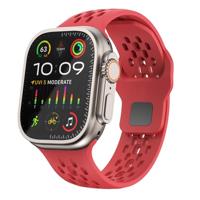By Qubix - Ultimate Sport Edition bandje - Rood - Compatible met Apple Watch 44mm / 45mm / 46mm / 49mm - Compatible Apple watch bandjes