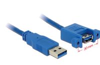 Delock USB-kabel USB 3.2 Gen1 (USB 3.0 / USB 3.1 Gen1) USB-A stekker, USB-A bus 1.00 m Blauw 85112 - thumbnail