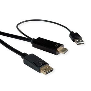 ROLINE HDMI kabel UltraHDTV - DisplayPort, M/M, zwart, 2 m