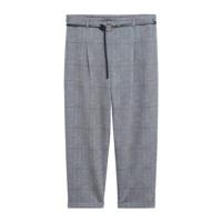 Violeta by Mango geruite slim fit pantalon grijs