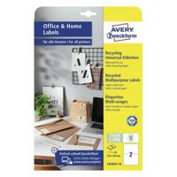 Avery-Zweckform LR3655-10 Universele etiketten 210 x 148 mm Kringlooppapier Wit 20 stuk(s) Permanent hechtend Laser (kleur), Laser (zwart/wit)