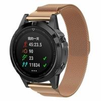By Qubix - Milanese bandje - Rosé goud - Compatible met Garmin Instinct 3 / Instinct E - 45mm - Compatible Garmin bandje - Bandbreedte: 22mm