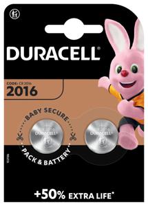 Duracell Knoopcel CR2016 3 V 2 stuk(s) 90 mAh Lithium Elektro 2016