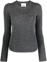 ISABEL MARANT crew-neck ribbed jumper - Gris