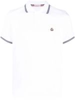 Moncler polo à patch logo - Blanc