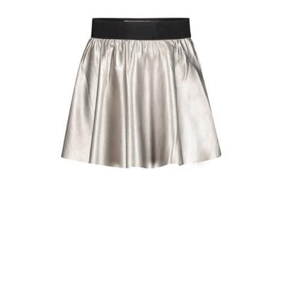 4PRESIDENT imitatieleren rok Prague met plooien zilver