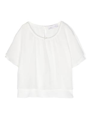 Monnalisa Gelaagd shirt met ronde hals - Wit