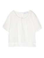 Monnalisa Gelaagd shirt met ronde hals - Wit