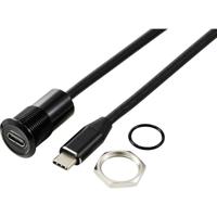 TRU COMPONENTS TC-13376328 USB 3.1-C ® bus/stekker 1 m kabel zwart 1 stuk(s)
