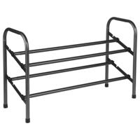 Schoenenrek - Schoenen Opbergen - Voor in de Hal - Uitschuifbaar - Verlengbaar - Antraciet - Metaal - Voor 10 Paar - 115x23,5x39cm