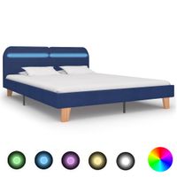 Bedframe met LED stof blauw 180x200 cm - thumbnail