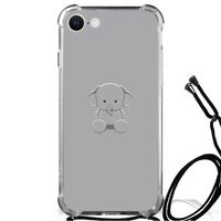 iPhone SE 2022 | 2020 | 8 | 7 Stevig Bumper Hoesje Grijs Baby Olifant - thumbnail