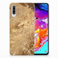 Samsung Galaxy A70 TPU Siliconen Hoesje Marmer Creme