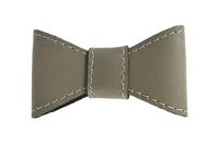 Sazzz vlinderstrik glamper classic leer taupe M voor halsband 2 cm