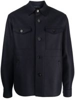 Harris Wharf London button-down wool shirt jacket - Bleu