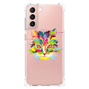 Samsung Galaxy S21 FE Stevig Bumper Hoesje Cat Color