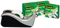 Scotch plakbandafroller C60 zilver + 4 rollen Magic Tape - thumbnail