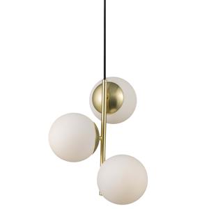 Hanglamp opaal glas goud Nordlux 'Lilly' messing E14 fitting 365mm