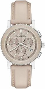 Horlogeband Burberry BU9702 Leder Beige 20mm