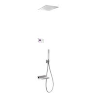 Regendouche set electronisch Tres Shower Technology | Inbouw | Thermostaatkraan | 3-weg | Vierkant | Chroom