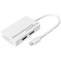 Digitus DB-340509-002-W DisplayPort-kabel DVI / HDMI / DisplayPort Adapter DisplayPort-bus, HDMI-A-bus, DVI-D 24+1-polige bus 0.20 m Wit Afgeschermd (dubbel), - thumbnail