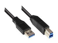 Good Connections 2710-S002 aansluitkabel USB 3.0 stekker A op stekker B, 0,2 m zwart