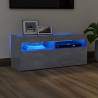 Tv-meubel met LED-verlichting 90x35x40 cm betongrijs - thumbnail