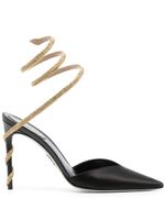 René Caovilla 112mm crystal-embellished wraparound pumps - Noir - thumbnail