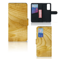 OPPO Find X3 Neo 5G Book Style Case Licht Hout - thumbnail