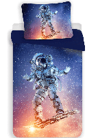 Astronaut Dekbedovertrek eenpersoons - 140 x 200 cm - polyester - thumbnail