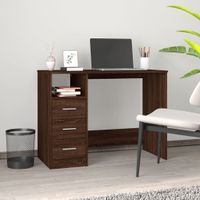 Bureau met lades 102x50x76 cm bewerkt hout bruineikenkleurig - thumbnail