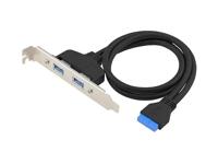 CONCEPTRONIC EMRICK11B 19-pins Female naar Dual USB A Female, USB 3.0 Adapter, USB 3.2 Gen 1 5 Gbps