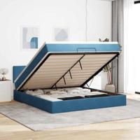 vidaXL Ottoman bed met matras 180x200 cm fluweel donkerblauw, bedframe, ottoman bedframe, bedframe met opbergruimte onder het bed