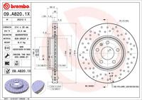 Remmenset, remschijf BREMBO, Remschijftype: Geperforeerd, Inbouwplaats: Achteras: , u.a. für Audi