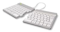 R-Go Split, ergonomisch toetsenbord, Bluetooth 5.0, met anti-TMS-software, Frans AZERTY, ergonomisch design met gesplitst toetsenbord, compatibel met Windows/Microsoft/Linux/Mac, wit