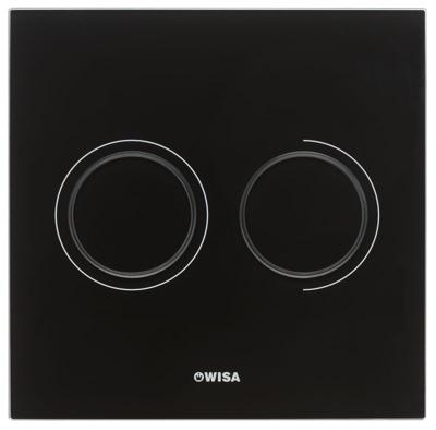 Wisa XS Luga bedieningspaneel met dual flush 2-knops glas, zwart Wisa XS Luga bedieningspaneel met dual flush 2-knops glas, zwart