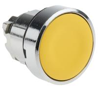 Schneider Electric ZB4BA5 Harmony drukknop, 22 mm diameter van bevestiging, 29 mm breed, 29 mm hoog, 28 mm diep, geel