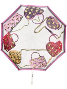 Moschino parapluie à imprimé graphique - Tons neutres