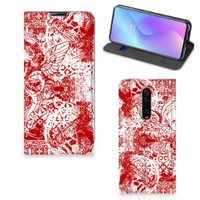 Mobiel BookCase Xiaomi Redmi K20 Pro Angel Skull Rood