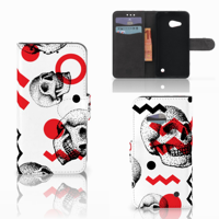 Telefoonhoesje met Naam Microsoft Lumia 550 Skull Red