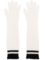 Alberta Ferretti gants longs en cachemire - Blanc