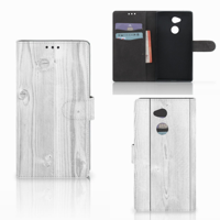 Sony Xperia XA2 Ultra Book Style Case White Wood